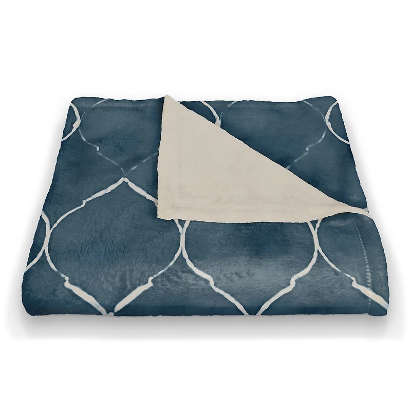 Blue Ogee Coral Fleece Blanket