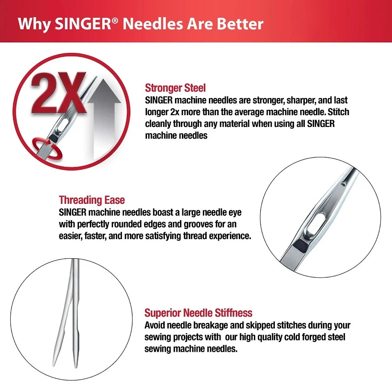 SINGER® Titanium & Standard Quilting Sewing Machine Needles, 45ct.