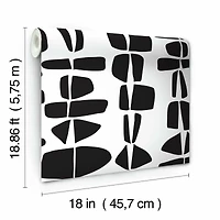 RoomMates Black Stacked Stones Peel & Stick Wallpaper