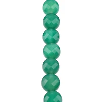Green Faceted Agate Coin Beads, 6mm by Bead Landing™