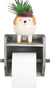 Olive Green Toilet Paper Holder with Storage