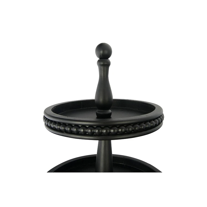 Hello Honey® 25" Black 3-Tier Wood Tray