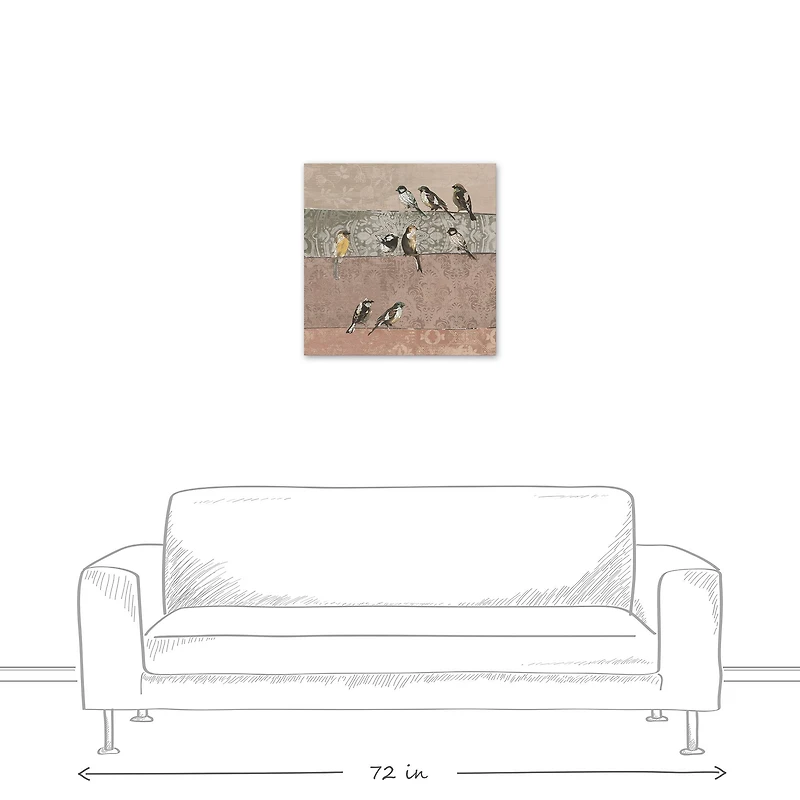 Collage Bird Patchwork 30" x 30" Canvas Wall Art