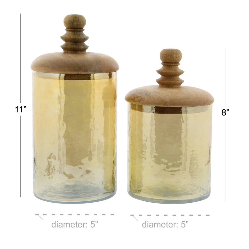 Gold Glass Glam Decorative Jar Set