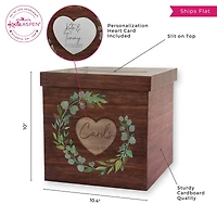 Kate Aspen® Rustic Brown Faux Wood Print Card Box