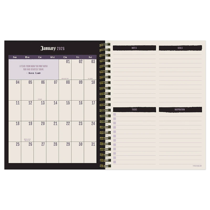 2026 Skulls & Spells Medium Weekly Monthly Planner