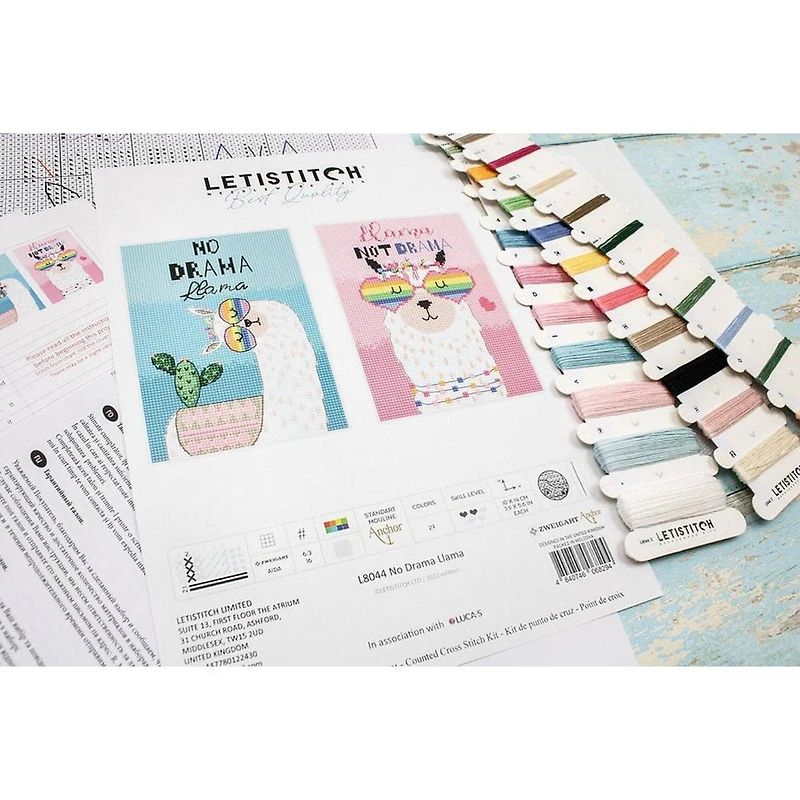 Letistitch No drama Llama Counted Cross Stitch Kit