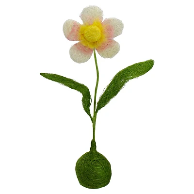 19" Green, Yellow & Pink Spring Floral Tabletop Decoration