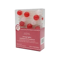 20ct. Warm White LED Red & Clear Cracked Ball String Lights on Silver Wire by Ashland®