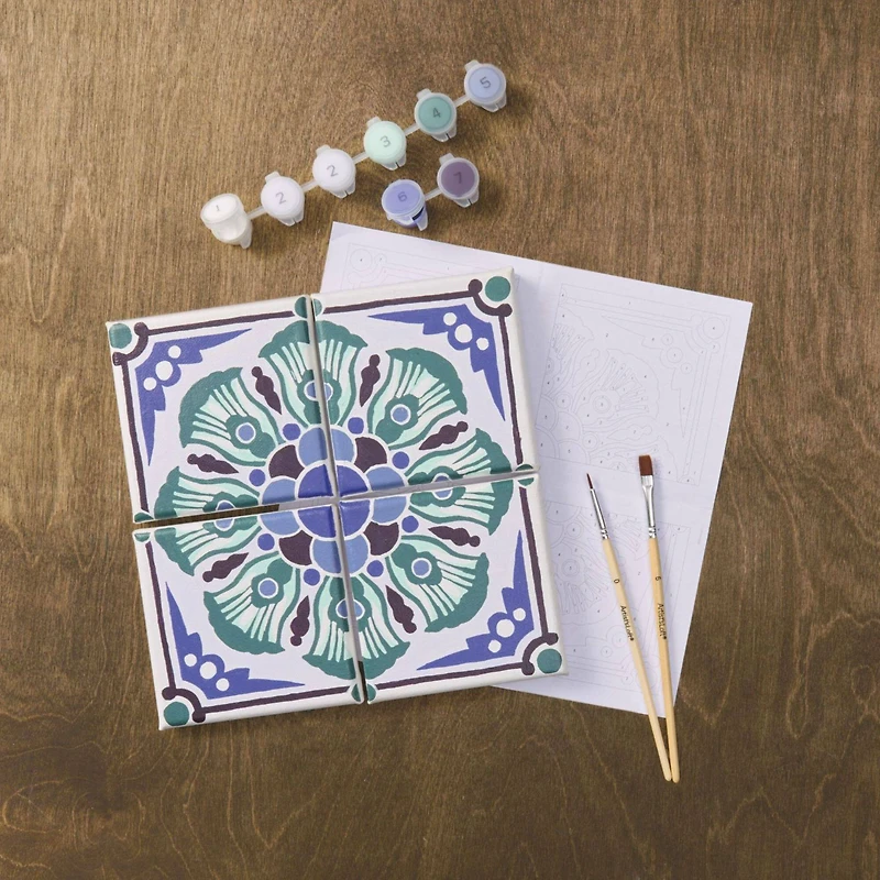 Coastal Tile Paint-by-Number Gallery Mini Kit by Artist's Loft®