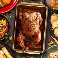 Gibson Home Country Kitchen Embossed Carbon Steel 13.75" Copper Roaster Pan