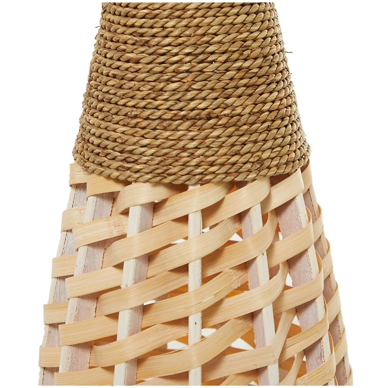 Brown Seagrass Handmade Thin Woven Floor Vase