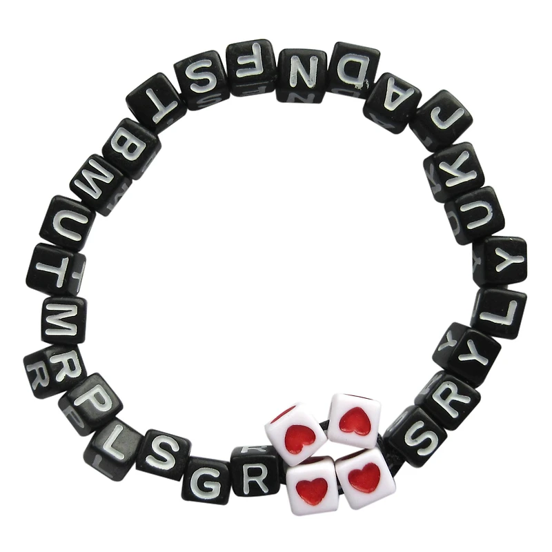 Black Alphabet Square Cube Beads by Creatology™