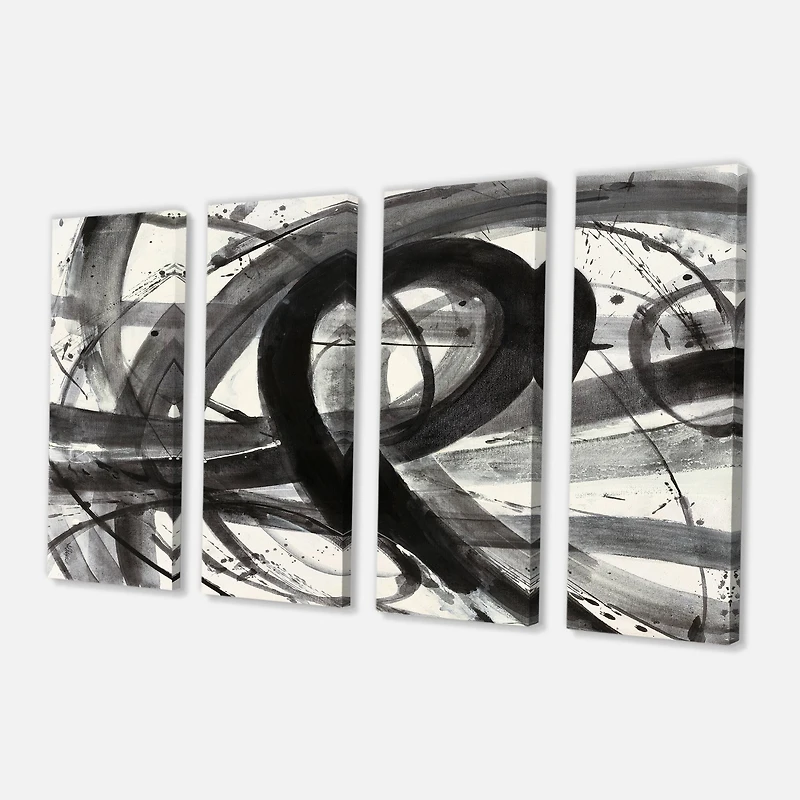 Designart - Black and White Minimalistic Painting