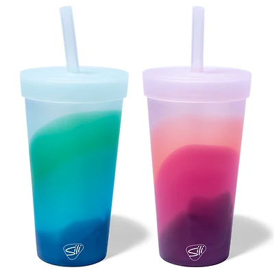 Silipint® 22oz. Mountain Air & Desert Sun Silicone Straw Tumblers