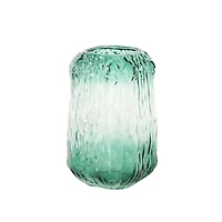 9" Green Glass Vase