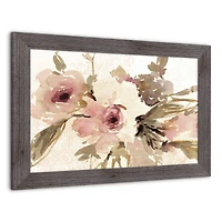 Pink Flowers 24" x 16" Western Gray Framed Print
