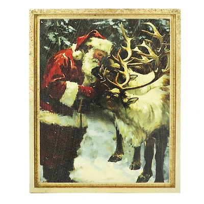 6" x 7.25" Santa with Deer Tabletop Décor by Ashland®