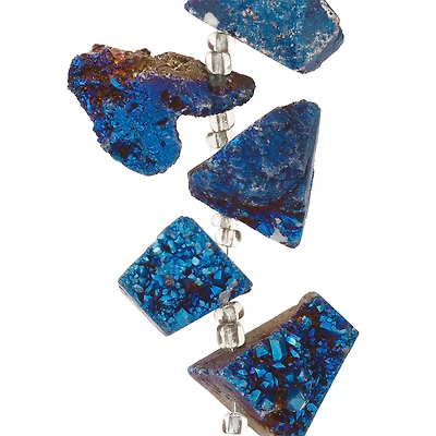 12 Pack: Blue Iridescent Druzy Agate Chunks by Bead Landing™