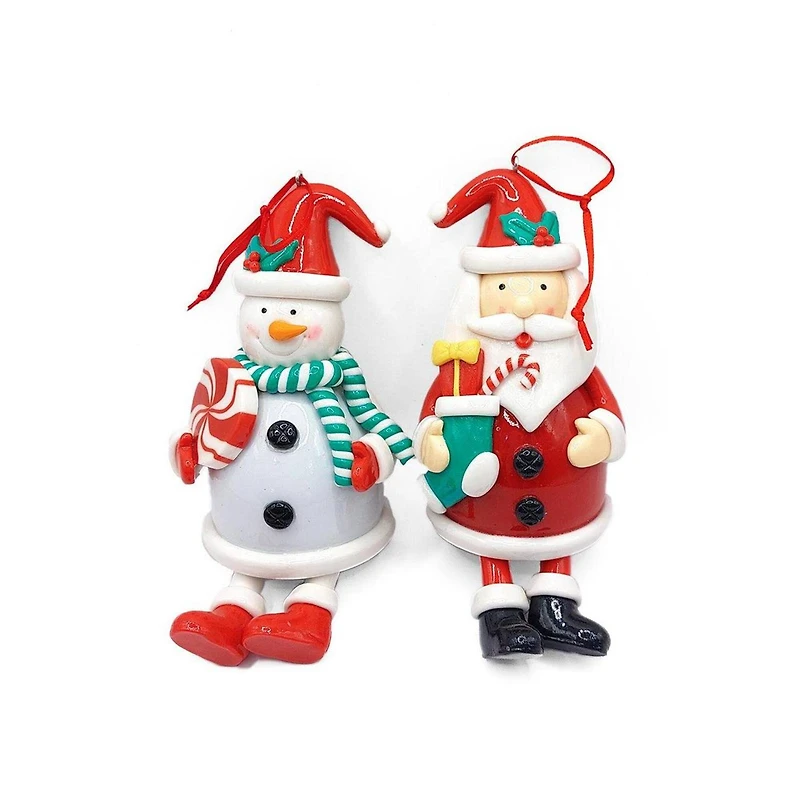 Wizardi 2" x 6" Glossy Gingerbread Snowman Christmas Ornament