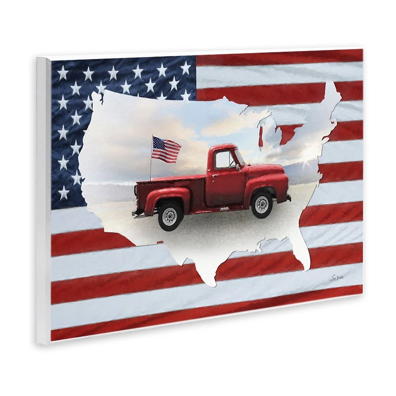 Stupell Industries Farmhouse American Flag Wall Plaque Art