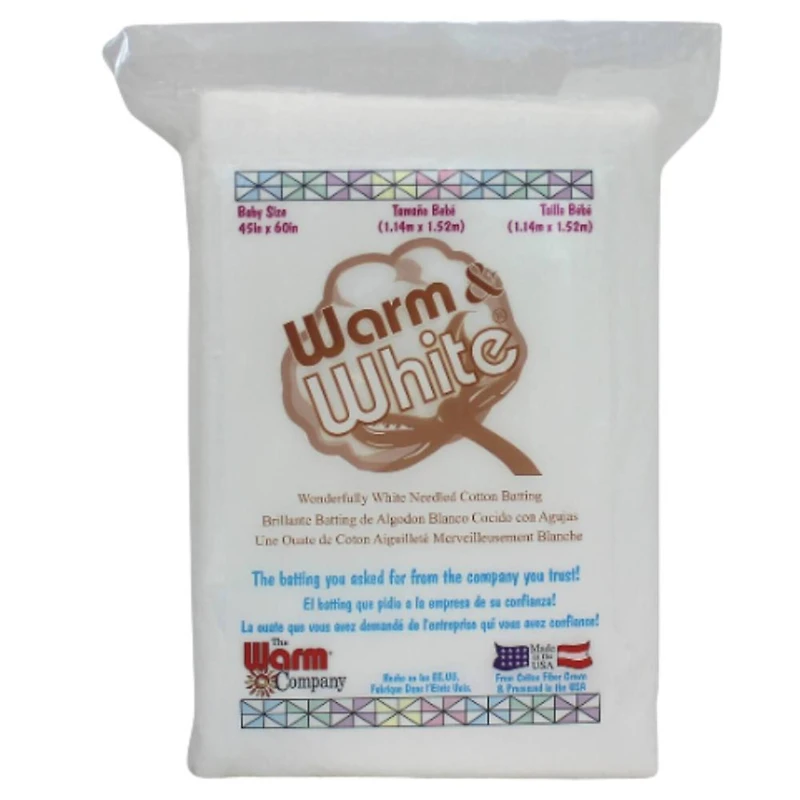 Warm & White® 45" x 60" Pre-Cut Twin Cotton Batting