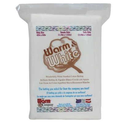 Warm & White® 45" x 60" Pre-Cut Twin Cotton Batting