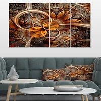 Designart - Dark Orange Fractal Flower