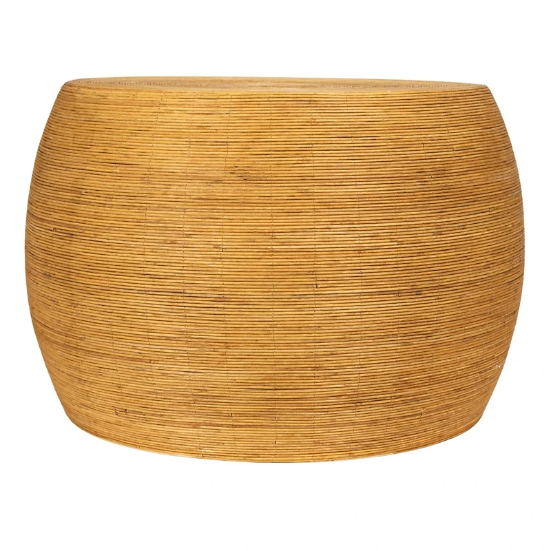 Hello Honey® 18" Natural Wide Rattan Round Accent Table
