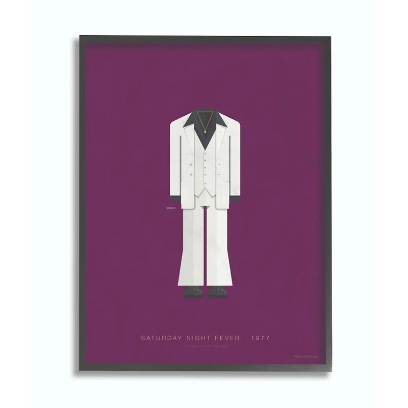Stupell Industries Saturday Night Fever Minimalist Illustration Black Framed Wall Art