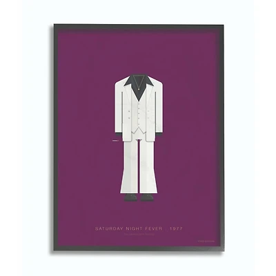 Stupell Industries Saturday Night Fever Minimalist Illustration Black Framed Wall Art