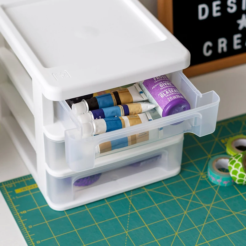 IRIS 7" Clear Tabletop Storage Drawers
