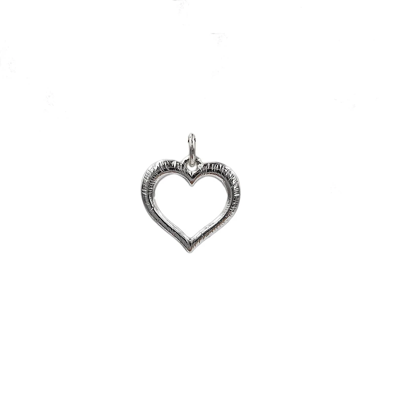Charmalong™ Silver Plated & Stone Paved Heart Charm by Bead Landing™