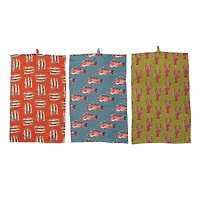 Hello Honey® Sea Life Pattern Linen Tea Towels Set