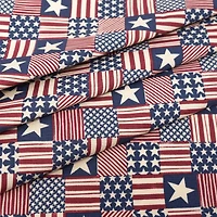 SINGER Patriotic Stars & Stripes Patchwork Ringspun Cotton Fabric