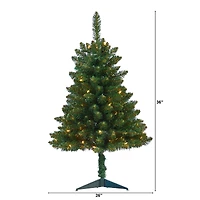 3ft. Pre-Lit Northern Rocky Spruce Artificial Christmas Tree, Clear LED Lights
