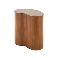 22.5" Brown Wood Heart Inspired Side End Accent Table