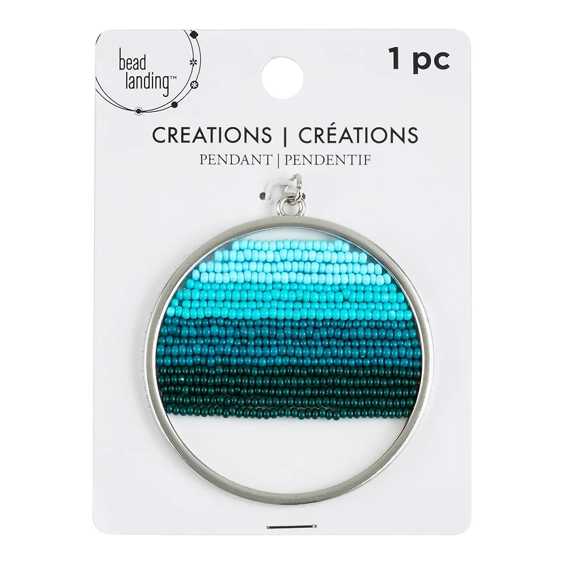 Creations Round Metal Pendant with Glass Beads by Bead Landing™