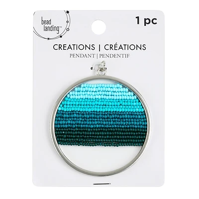 Creations Round Metal Pendant with Glass Beads by Bead Landing™