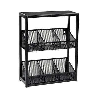 Mind Reader 14.25" Black Tea Box Organizer