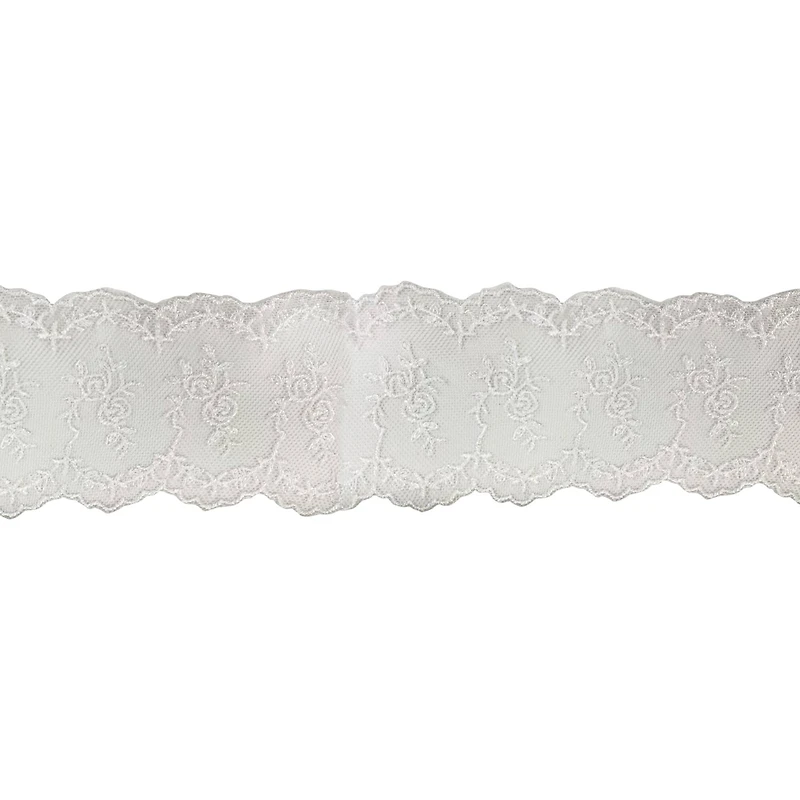 2.5" White Embroidered Floral Lace Trim by Celebrate It®