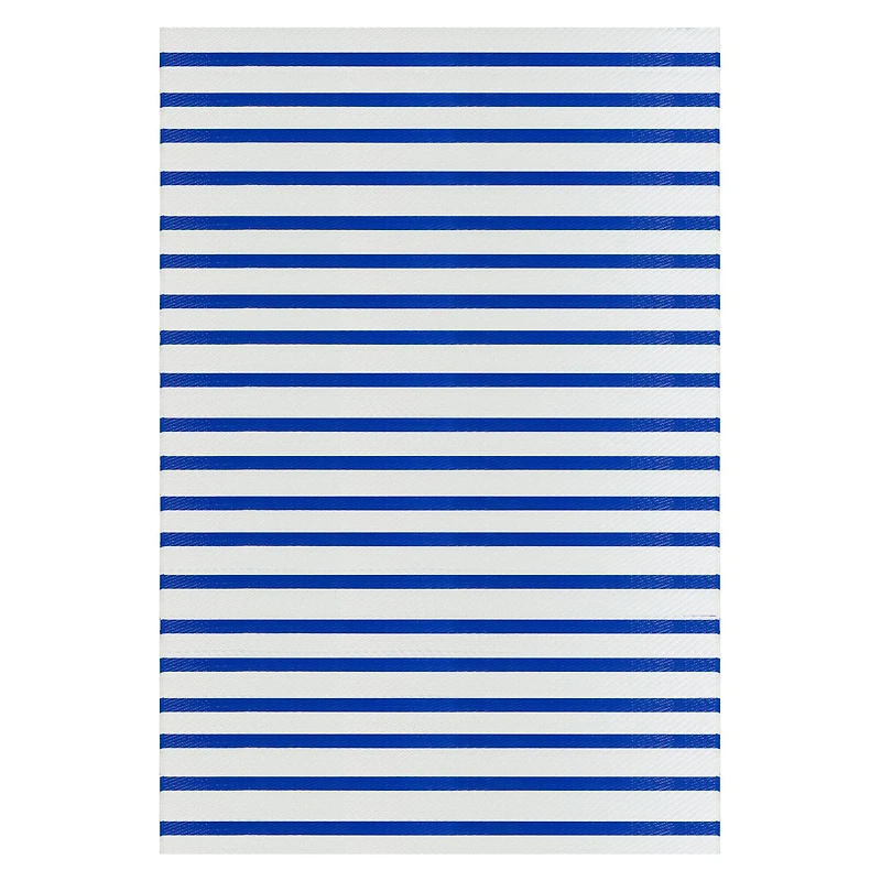 Blue & White Striped Rectangular Outdoor Area Rug, 4ft. x 6ft.