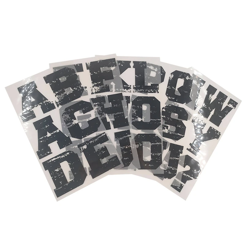 3" Iron-On Distressed Black Letters by Make Market®
