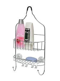 Bath Bliss Chrome Contoured Head Design Shower Caddy