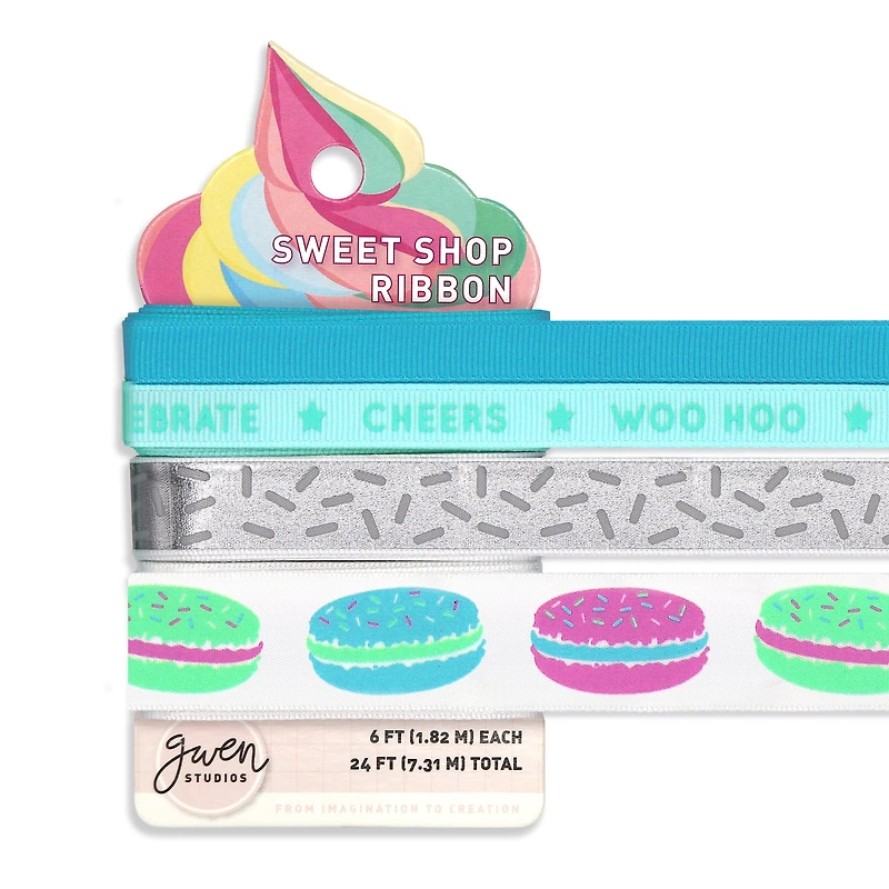 Gwen Studios Macarons Printed Ribbon Pack