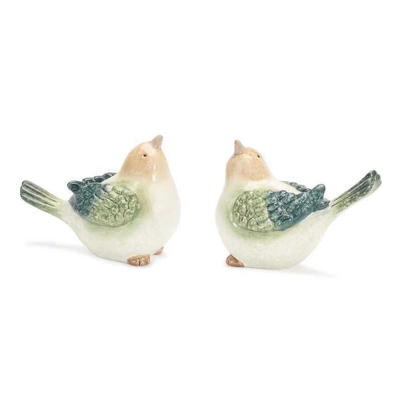 Terra Cotta Bird Figurines Set