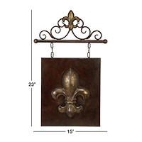 Bronze Metal Fleur de Lis Wall Decoration