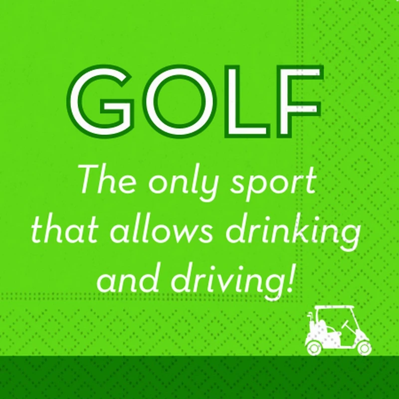 JAM Paper Golf Drink & Drive Cocktail Napkins, 40ct.