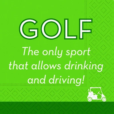 JAM Paper Golf Drink & Drive Cocktail Napkins, 40ct.