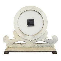 16" White Distressed Wood Country Clock